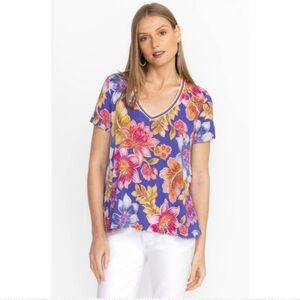 NWT Johnny Was Favorite Short Sleeve V-neck Swing Tee